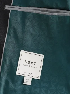 Noir - Slim Fit (Slim Fit) - Veste de costume texturée