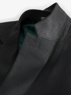 Noir - Slim Fit (Slim Fit) - Veste de costume texturée