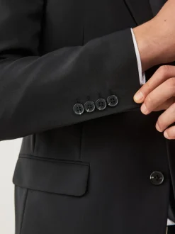 Noir - Slim Fit (Slim Fit) - Veste de costume Essential