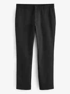 Noir - Slim Fit (Slim Fit) - Pantalon élégant uni sur le devant