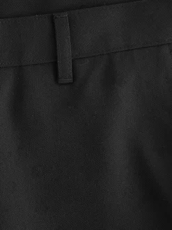 Noir - Slim Fit (Slim Fit) - Pantalon élégant uni sur le devant