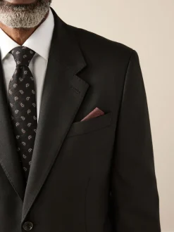 Noir - Slim Fit (Slim Fit) - Veste de costume Signature Nova Fides en 100% laine italienne