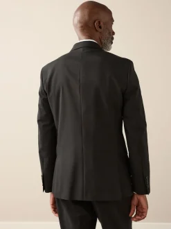 Noir - Slim Fit (Slim Fit) - Veste de costume Signature Nova Fides en 100% laine italienne