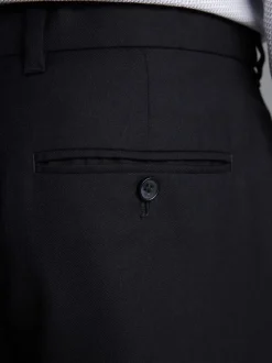 Noir - Slim Fit (Slim Fit) - Pantalons Signature en 100 % laine avec ceinture Motion Flex