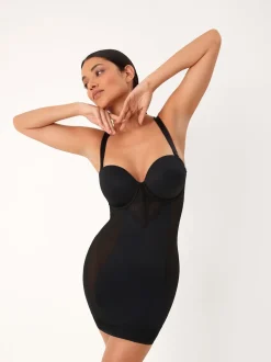 Noir - Slip Dentelle DD+ ferme à contrôle du ventre légèrement rembourré
