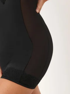 Noir - Slip Dentelle DD+ ferme à contrôle du ventre légèrement rembourré