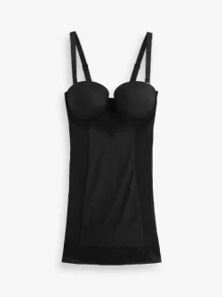 Noir - Slip Dentelle DD+ ferme à contrôle du ventre légèrement rembourré