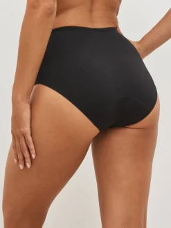 Noir - Slips de période en coton à flux moyen