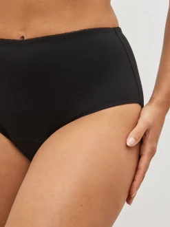 Noir - Slips de période en coton à flux moyen