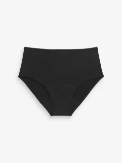 Noir - Slips de période en coton à flux moyen