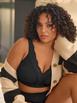 Noir - Soutien-gorge B-H Total Support Ultimate Comfort super doux sans rembourrage