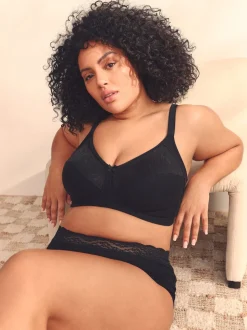 Noir - Soutien-gorge confort ultime en coton sans armatures OH Total Support