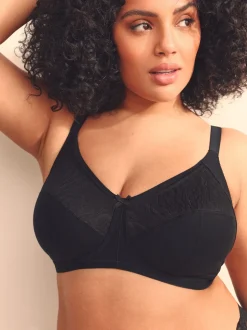 Noir - Soutien-gorge confort ultime en coton sans armatures OH Total Support
