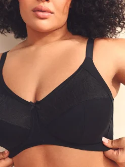 Noir - Soutien-gorge confort ultime en coton sans armatures OH Total Support