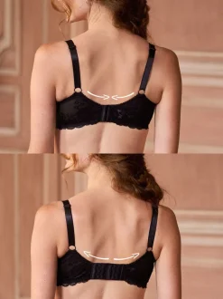 Noir - Soutien-gorge d’allaitement Seraphine Emelia noir à armatures en dentelle