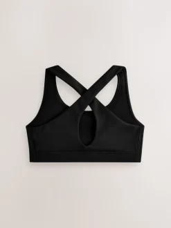 Noir - Soutien-gorge de sport à dos croisé (5-16ans)