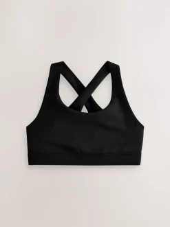 Noir - Soutien-gorge de sport à dos croisé (5-16ans)
