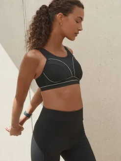 Noir - Soutien-gorge non rembourré BG Active Sports High Impact Dry Tech