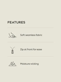 Noir - Soutiens-gorge de sport sans coutures zippé sur le devant à impact modéré