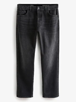 Noir - Straight Fit Classic Jeans extensibles