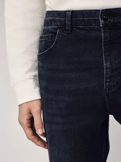 Noir - Straight Fit Classic Jeans extensibles