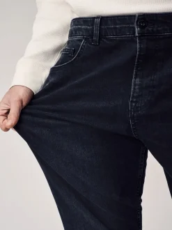 Noir - Straight Fit Classic Jeans extensibles