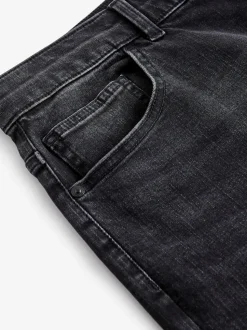 Noir - Straight Fit Classic Jeans extensibles
