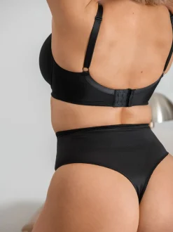 Noir - String Pour Moi Hourglass Shapewear ferme pour le contrôle du ventre