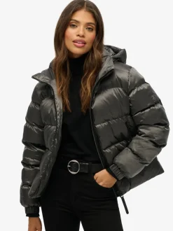 Noir - Superdry Capuche Luxe Sports Doudoune