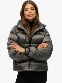 Noir - Superdry Capuche Luxe Sports Doudoune