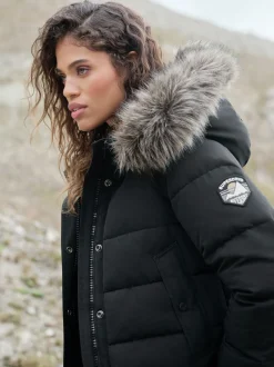 Noir - Superdry Everest Hooded Bomber Veste