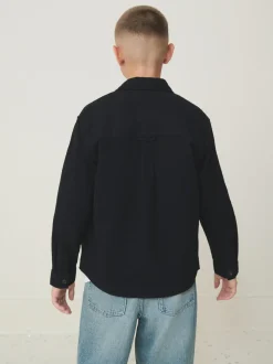 Noir - Surchemise brossée (3-16ans)