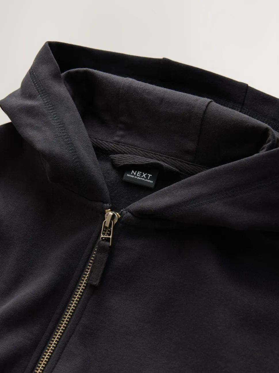 Noir - Sweat à capuche zippé en coton riche (3-16ans)