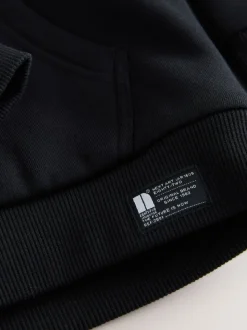 Noir - Sweat à capuche zippé en polaire Borg (3-16ans)