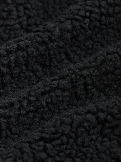 Noir - Sweat à capuche zippé en polaire Borg (3-16ans)