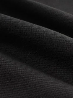 Noir - Sweat à col cheminée zippé en jersey riche en coton