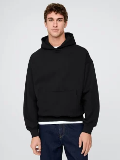 Noir - Sweat-shirt à capuche Gap poids lourd surdimensionné