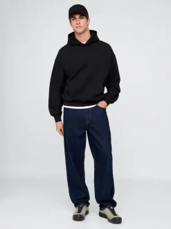 Noir - Sweat-shirt à capuche Gap poids lourd surdimensionné