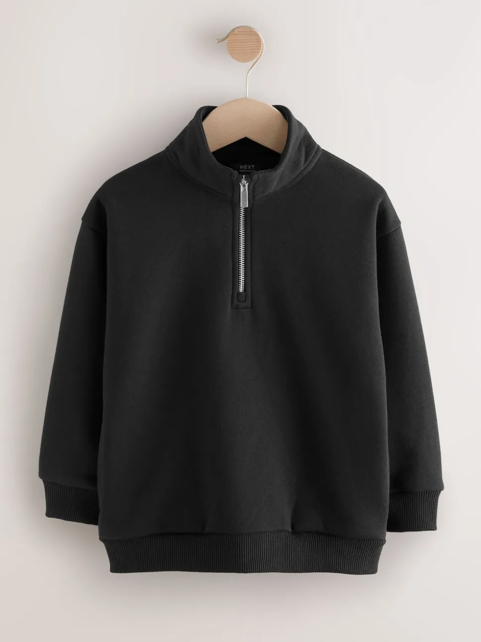 Noir - Sweat-shirt à col zippé (3-16ans)