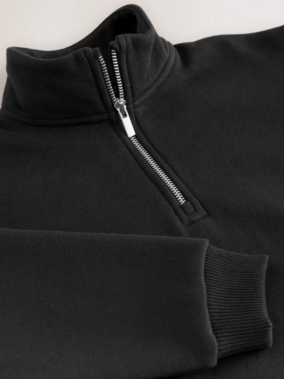 Noir - Sweat-shirt à col zippé (3-16ans)