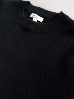 Noir - Sweat-shirt N. Premium en coton riche, coupe décontractée mi-épaisse