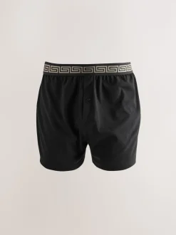 Noir à taille métallisée - Boxers amples