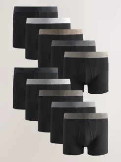 Noir à taille neutre - Coupe standard - Caleçon A-Front 10 Pack