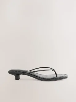 Noir - Talons bas à bout carré