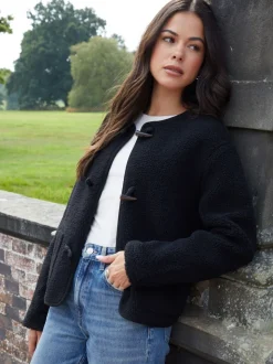 Noir - Threadbare Borg Veste en laine polaire