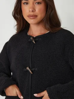 Noir - Threadbare Borg Veste en laine polaire