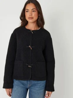 Noir - Threadbare Borg Veste en laine polaire