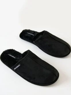 Noir - Threadbare chaussons mules doublés de fausse fourrure