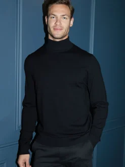 Noir - Threadbare Col roulé tricoté Pull