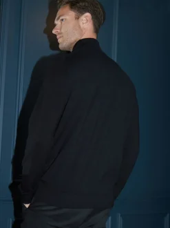 Noir - Threadbare Col roulé tricoté Pull